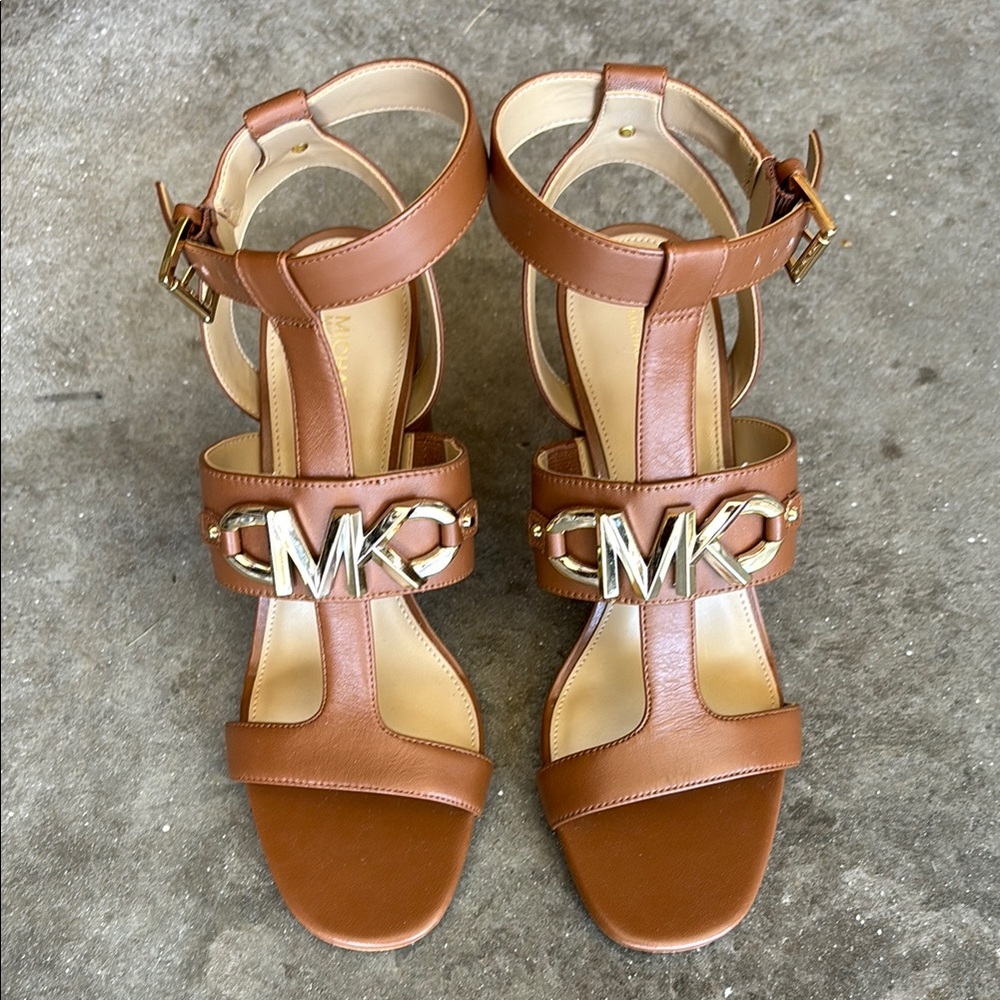 Michael Kors Brown Block Heel Sandals